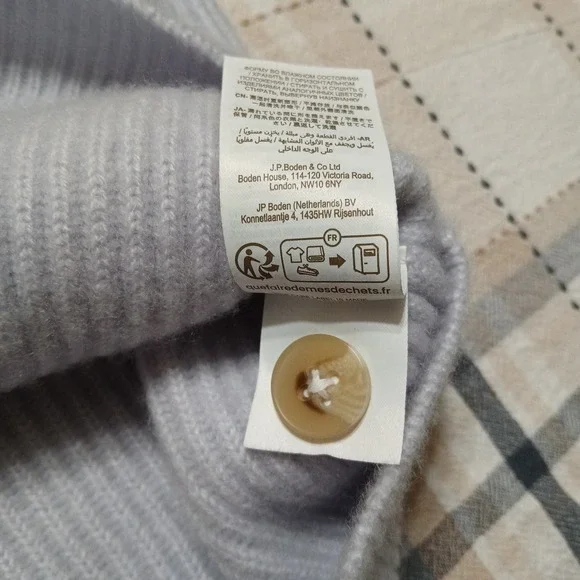 Boden Women's Blue 100% Cashmere Rib Knit Cardigan Size Small - Picture 5 of 9